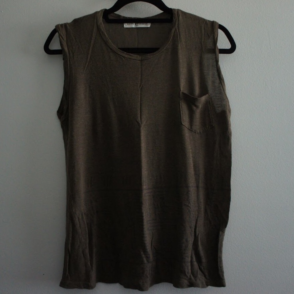 PROJECT SOCIAL T Army Green Tank Top